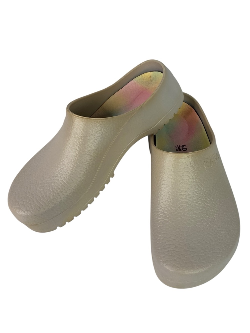 Birkenstock Birki Clog Shoes Womens Size 9 EU 40 Beige Slip Resistant Waterproof